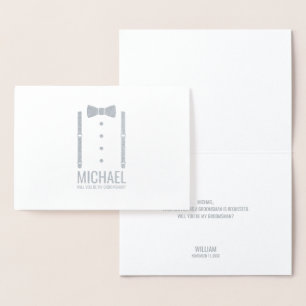 Cartão Metalizado Proposta de Padrinho de casamento Personalizado de