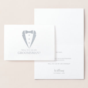 Cartão Metalizado Proposta de Padrinho de casamento Personalizado do