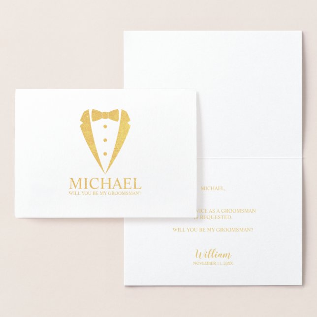 Cartão Metalizado Proposta de Padrinho de casamento Personalizado do (Exibição)