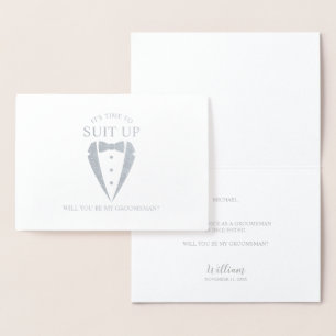 Cartão Metalizado Proposta de Padrinho de casamento Personalizado do