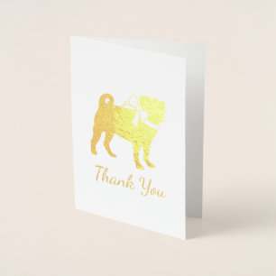 Cartão Metalizado Pug Chá de fraldas Cão Puppy Sexo Neutro