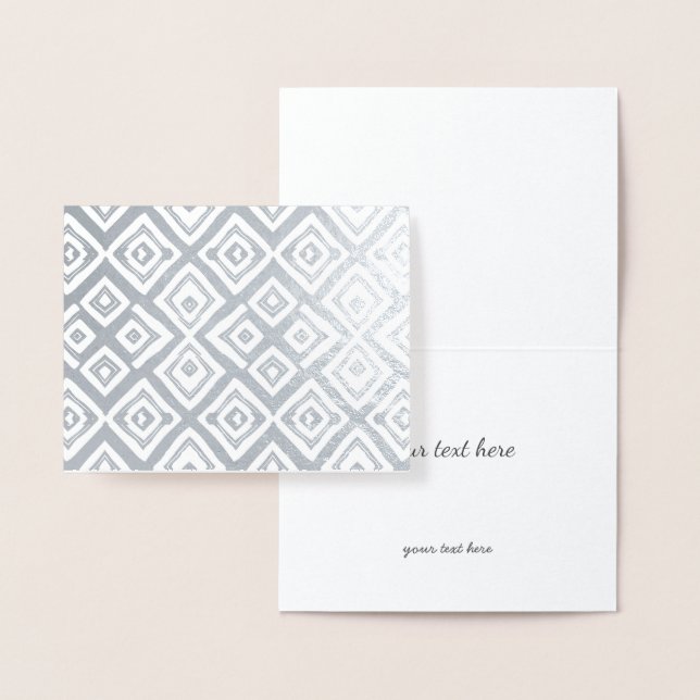 Cartão Metalizado Quadrados aleatórios Abstrato modernos Dourados ou (Display)