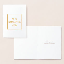 Cartão Metalizado QUALQUER ANO de Aniversário do Designer de Perfume