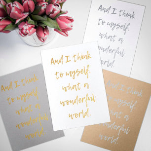 Cartão Metalizado Que mundo maravilhoso