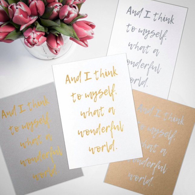 Cartão Metalizado Que mundo maravilhoso (Criador carregado)