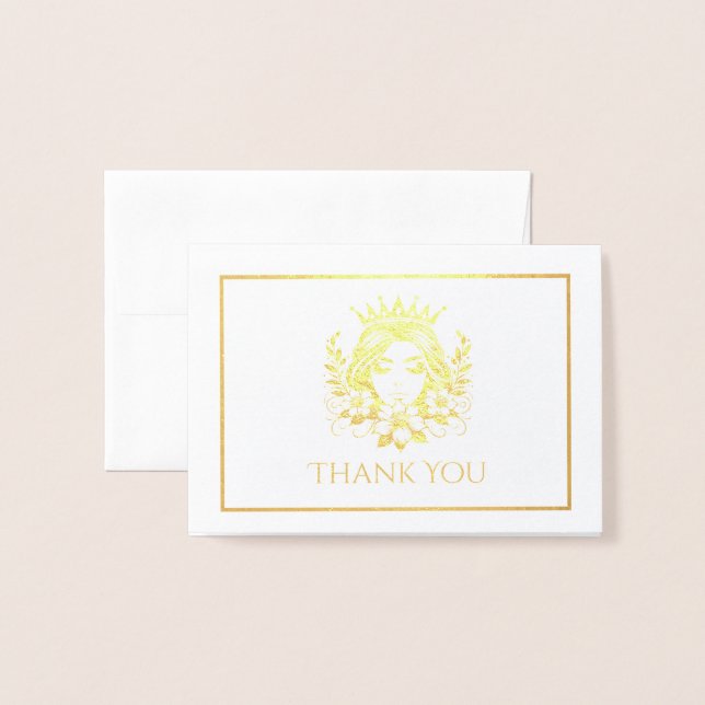 Cartão Metalizado Rainha Pageant Crown Mini (Frente com Envelope)