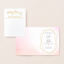 Cartão Metalizado Real Gold Foil Rainbow Baby Girl Benessings