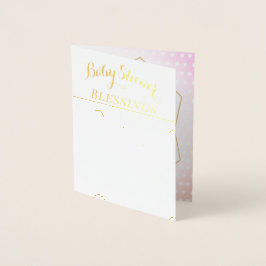 Cartão Metalizado Real Gold Foil Rainbow Baby Girl Benessings