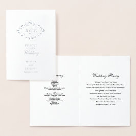 Cartão Metalizado Real Silver Foil Weding Order Program