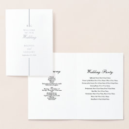 Cartão Metalizado Real Silver Foil Weding Order Program