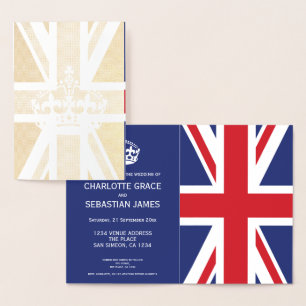 Cartão Metalizado Reino Unido: Reino Unido Jack British Wedding Them