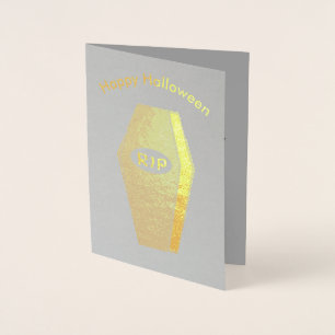Cartão Metalizado RIP Halloween Coffin do Doom Foil Card