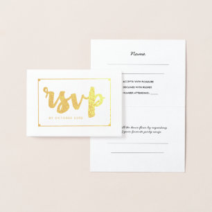 Cartão Metalizado RSVP Dourado Negrito