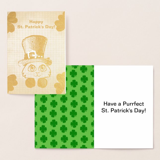 Cartão Metalizado Rua, Desenho de Gatos e Camarões de Patrick, ZKOA (Exibição)