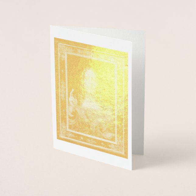 Cartão Metalizado Salvator Mundi por Leonardo da Vinci ~ 1500 (Frente)