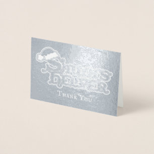 Cartão Metalizado Santas hat santas helper