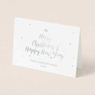 Cartão Metalizado Seasons Saudações Silver Company Foil Card