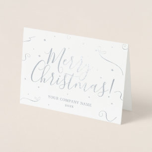 Cartão Metalizado Seasons Saudações Silver Company Foil Card