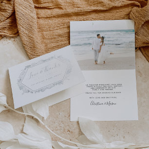 Cartão Metalizado Setentrional Foto De Casamento Obrigado