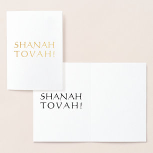 Cartão Metalizado Shanah Tovah, Black int. letras - prata / ouro