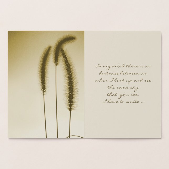 Cartão Metalizado Silhouette, três cabeças de grama, pensando em voc (Interior)