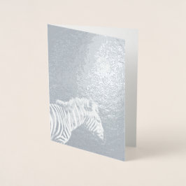 Cartão Metalizado Silver Foil Zebra com Lua