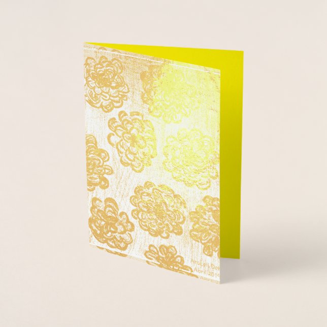 Cartão Metalizado Silver Marigolds (Frente)