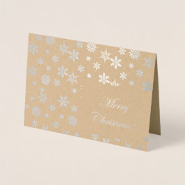 Cartão Metalizado Silver Snowflakes Feliz Natal!