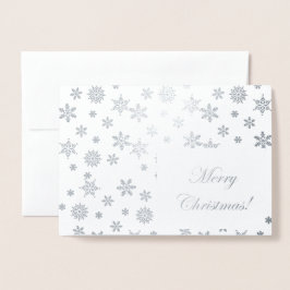Cartão Metalizado Silver Snowflakes Feliz Natal!