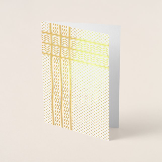 Cartão Metalizado Símbolo Keffiyeh do Padrão de Resistência Palestin (Frente)