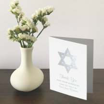 Simpatia judaica Obrigado Silver Foil Star David