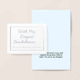 Cartão Metalizado Simple Silver Foil Sympathy Card