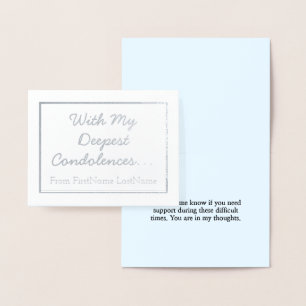 Cartão Metalizado Simple Silver Foil Sympathy Card