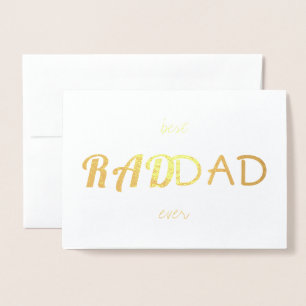 Cartão Metalizado Simples Moderno do Pai PAI Real Gold Foil RAD