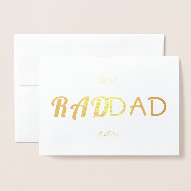 Cartão Metalizado Simples Moderno do Pai | PAI Real Gold Foil RAD (Frente com envelope)