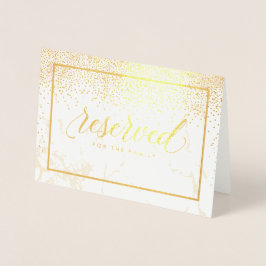 Cartão Metalizado Sinais de Confetti Dourada/Mesa Reservada do PixDe