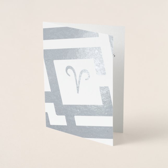 Cartão Metalizado Sinal Astrológico Faz com que o texto personalizad (Frente)