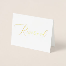 Cartão Metalizado Sinal de Reserva Minimalista para Casamento de Lux