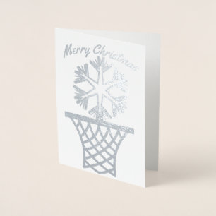 Cartão Metalizado Snowflake Netball Feliz Natal