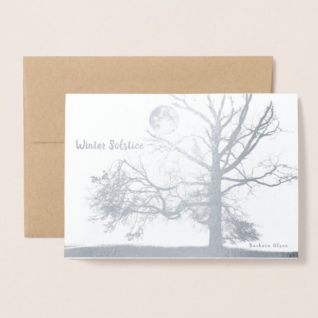 Cartão Metalizado Solstício de inverno: feriado no parque (Frente com envelope)
