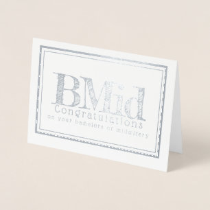 Cartão Metalizado Solteiros em folhas de parabéns de parteiras