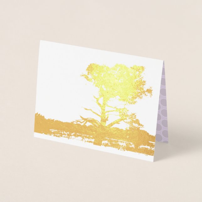 Cartão Metalizado Sombra de Árvore em Folha (Frente)