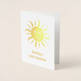 Cartão Metalizado Sombrio do ouro - Motif Sun sorridente em Personal