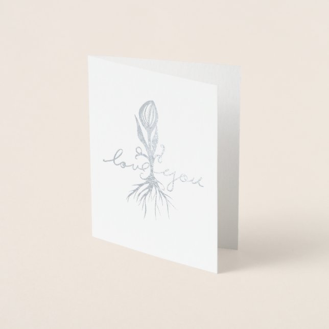 Cartão Metalizado Te amo (Frente)