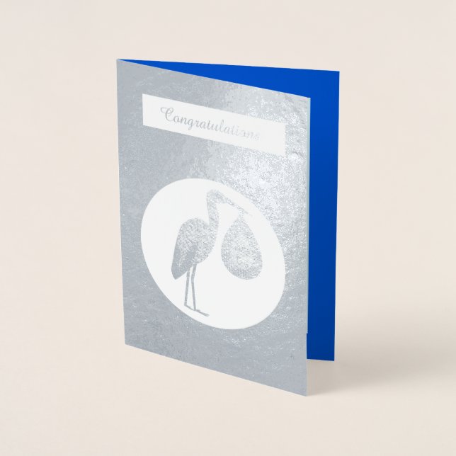 Cartão Metalizado Tempestade de Bebê Azul (Frente)