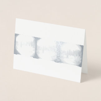 Cartão Metalizado Tempestade de neve em Serra Montanha - Placa de pi