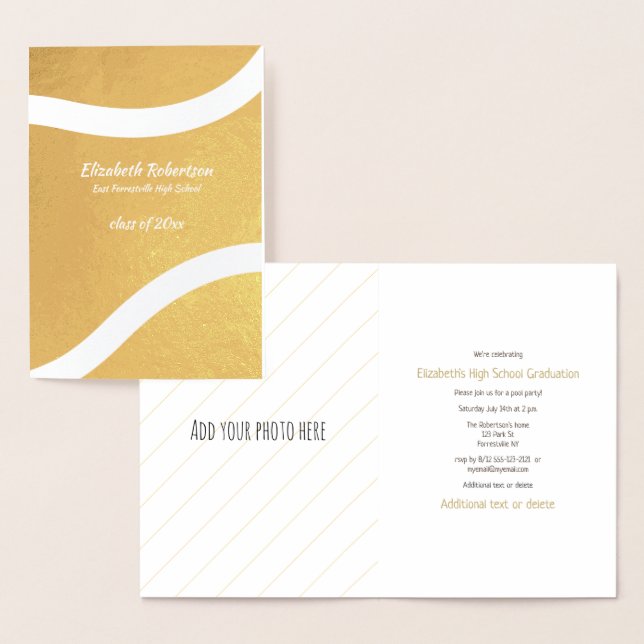 Cartão Metalizado Tênis de atleta festa de formatura de ouro (Exibição)