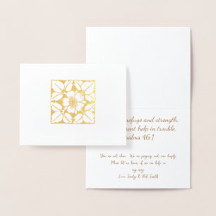 Cartão Metalizado Teste padrão floral elegante moderno do ouro ou d
