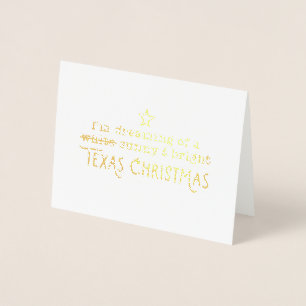 Cartão Metalizado Texas Sunny e Bright Christmas Greeting Card