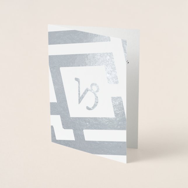 Cartão Metalizado Texto personalizado do Capricorn Silver Sinal Astr (Frente)